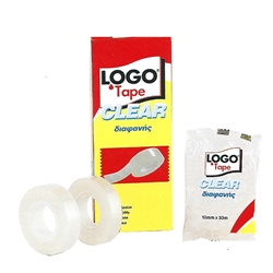 Εικόνα της Logo Tape 12X33 Plastcor Clear Συσκευασία 12 Τεμάχια