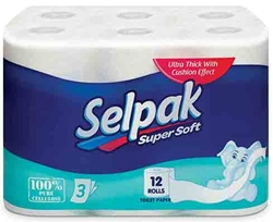 Εικόνα της Selpak Χαρτί Υγείας Super Soft 12 Ρολά 3 φύλλα