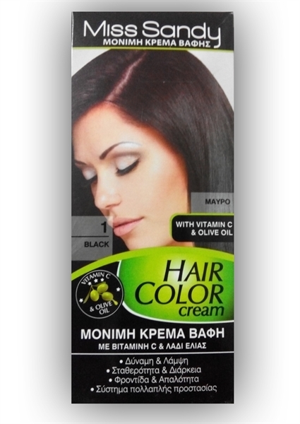 Εικόνα από Miss Sandy Hair Color Cream 1/0 Μαύρο 60ml