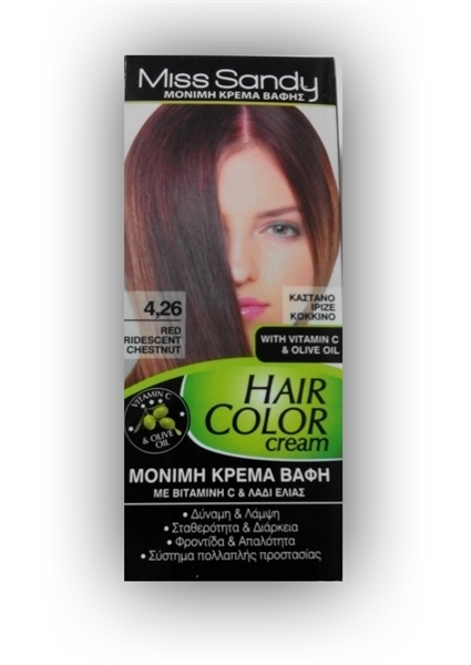 Εικόνα από Miss Sandy Hair Color Cream 4/26 Καστανό.Ιρ.Κόκκινο 60ml