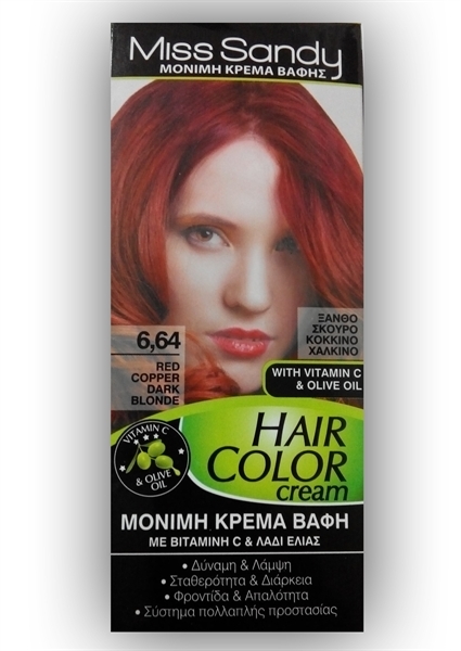 Εικόνα από Miss Sandy Hair Color Cream 6/64 Ξανθό Σκούρο Κόκκινο Χάλκινο 60ml