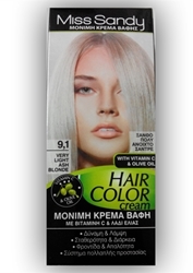 Εικόνα της Miss Sandy Hair Color Cream 9/1 Ξανθό Πολύ Ανοιχτό Σαντρέ 60ml