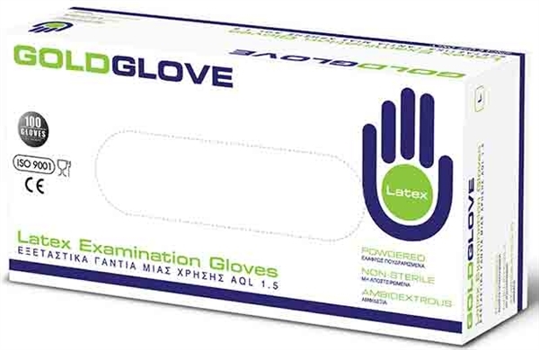 Εικόνα από Goldglove Εξεταστικά Γάντια Μιας Χρήσης Latex Με Πούδρα Large 100Tεμ