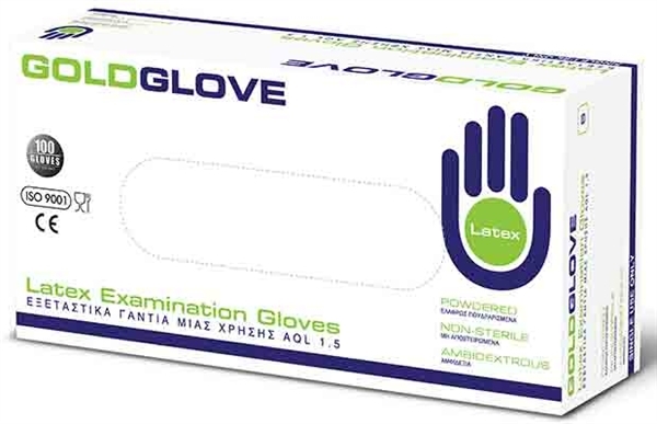 Εικόνα από Goldglove Εξεταστικά Γάντια Μιας Χρήσης Latex Με Πούδρα Small 100Tεμ