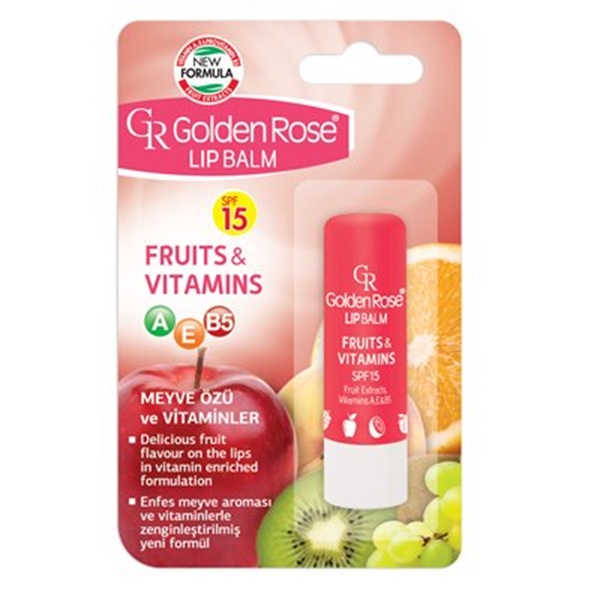 Εικόνα από Golden Rose Lip Balm Fruits & Vitamins Με Spf15 4.6gr