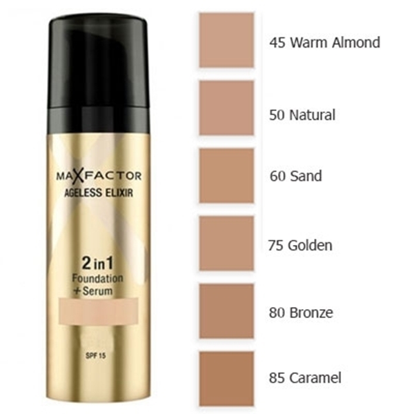 Εικόνα από Max Factor Ageless Elixir 2 in 1 Make Up & Serum SPF15 85 Caramel 30ml