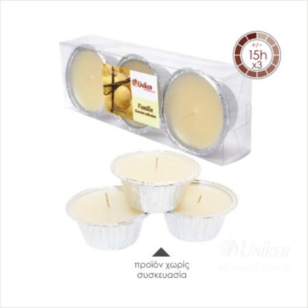 Εικόνα από Αρωματικό Κερί Uniker Σε Αλουμ/φυλλο 3τεμ. Βανίλια