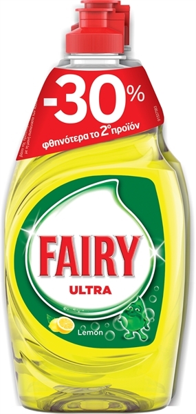 Εικόνα από Fairy Ultra Πιάτων Χεριού Λεμόνι 2Χ400ml(To 2o -30% Φθηνότερα)