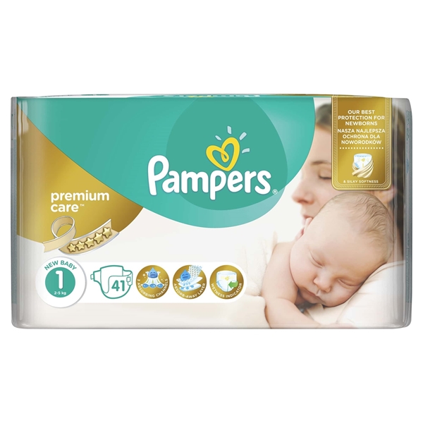 Εικόνα από Pampers premium care newborn (2-5kg) συσκ.41 τεμαχίων
