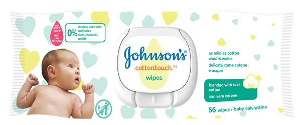 Εικόνα από Johnson's Baby Μωρομάντηλα Cotton Touch 56Τεμαχίων