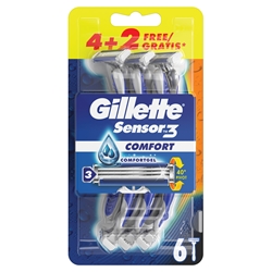 Εικόνα της Gillette Ξυραφάκια μιας Xρήσης Sensor3  (Comfort)4 Τεμαχίων+2 Τεμάχια Δώρο