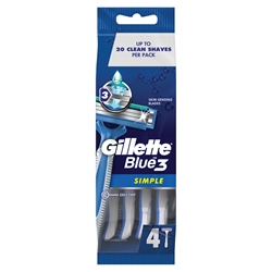 Εικόνα της Gillette Ξυραφάκια μιας Xρήσης Blue Simple 3 Blister 4 Τεμαχίων
