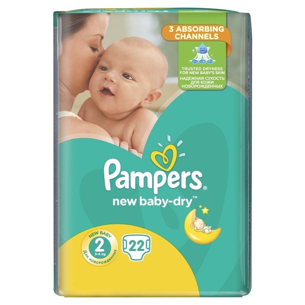 Εικόνα από Pampers New Baby Dry No2 (3-6kg) Συσκ.22 Tεμαχίων cp