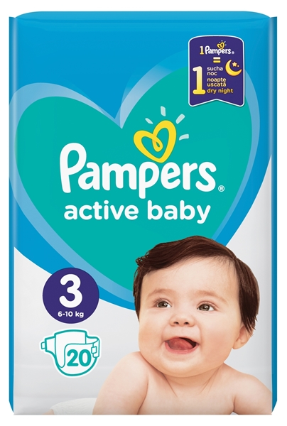 Εικόνα από Pampers Active Baby Dry No3 (5-9kg) Συσκ.20 Tεμαχίων cp