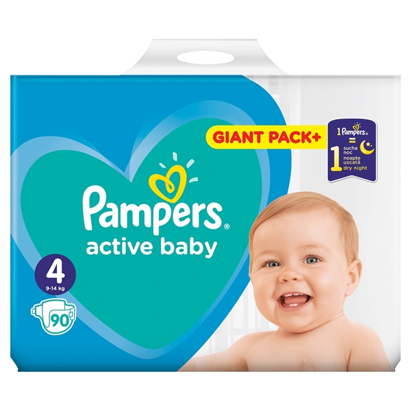 Εικόνα από Pampers active baby dry Νο4 (8-14kg) συσκ.90 τεμαχίων giga
