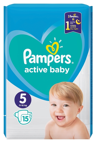 Εικόνα από Pampers Active Baby Dry No5 (11-18kg) Συσκ.15 Tεμαχίων cp