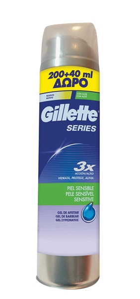Εικόνα από Gillette Gel Ξυρίσματος Series Sensitive Skin 200ml+40ml Δώρο