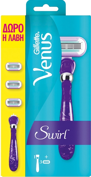 Εικόνα από Gillette Woman Ανταλλακτικά Ξυραφάκια Venus Swirl Blister 3 Τεμαχίων + Λαβή Δώρο