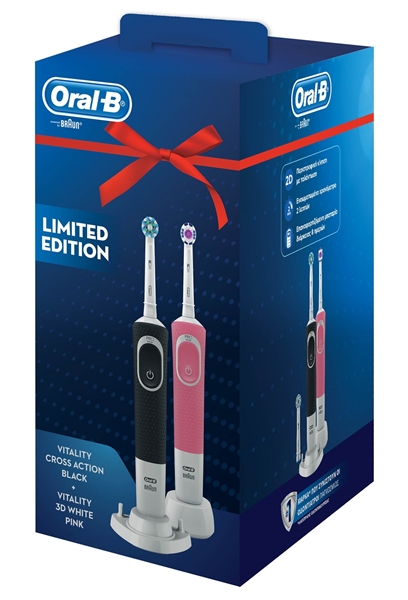 Εικόνα από Oral-b επαναφορτιζόμενη οδοντόβουρτσα vitality cross action black+pink special edition