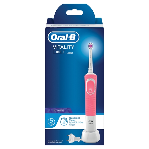 Εικόνα από Oral-B Eπαναφορτιζόμενη Oδοντόβουρτσα Vitality 3DWhite Pink Box