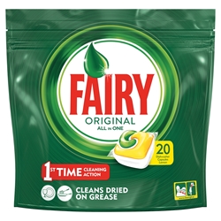 Εικόνα της Fairy Caps Πλυντηρίου Πιάτων Λεμόνι 20 Τεμαχίων