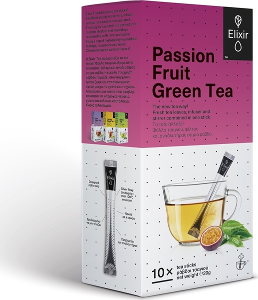 Εικόνα από Elixir Passion Fruit Green Tea 10 ράβδοι τσαγιού x 1.8gr