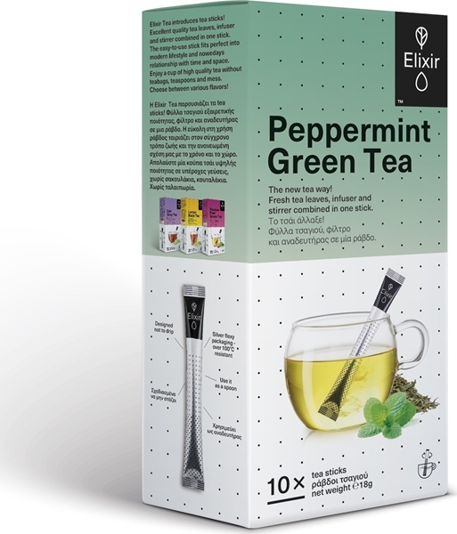 Εικόνα από Elixir Peppermint Green Tea 18 ράβδοι τσαγιού x1.8gr