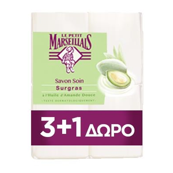Εικόνα από Le Petit Marseillais Σάπουνι Αlmond (Έλαιο Αμυγδάλου) 100gr 3+1 Δώρο