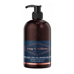Εικόνα της Gillette King  Beard & Face Wash Gel Τζελ Καθαρισμού για Πρόσωπο & Γένια 350ml