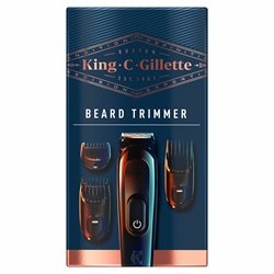 Εικόνα της Gillette King C Beard Trimmer Ξυριστική Μηχανή Προσώπου Επαναφορτιζόμενη με 3 χτενάκια