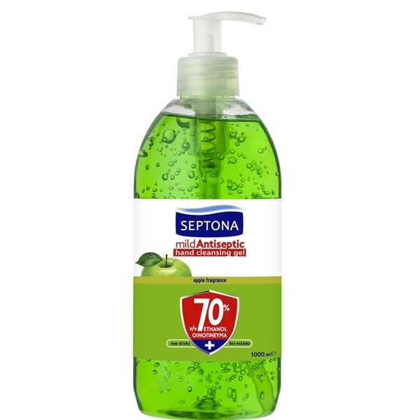 Εικόνα από Septona Mild Antiseptic Hand Cleansing Gel 70% Πράσινο Μήλο 1000ml