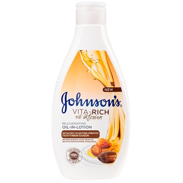 Εικόνα από Johnson's Body Lotion Oil-In (Aμυγδαλέλαιο,Έλαιο Αrgan,Βούτυρο Καριτέ)250ml