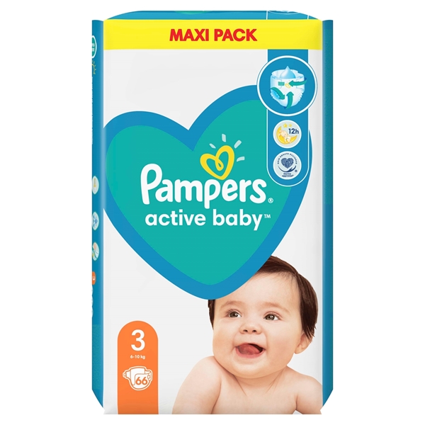 Εικόνα από Pampers Active Baby No3 (6-10kg) Συσκ.66 Tεμαχίων Maxi