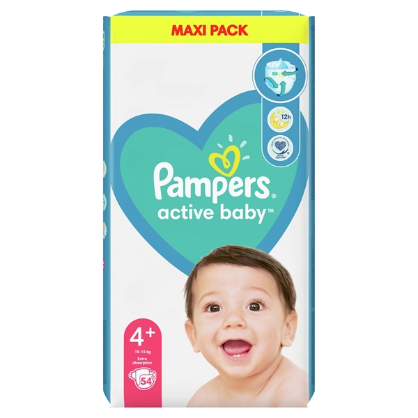 Εικόνα από Pampers Active Baby No4+ (10-15kg) Συσκ.53 Τεμαχίων Μaxi