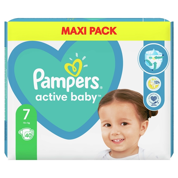 Εικόνα από Pampers Αctive Βaby No7 (15+kg) Συσκ.40 Τεμαχίων Μaxi