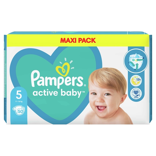 Εικόνα από Pampers Active Baby No5 (11-16kg) Συσκ.50 Tεμαχίων Maxi