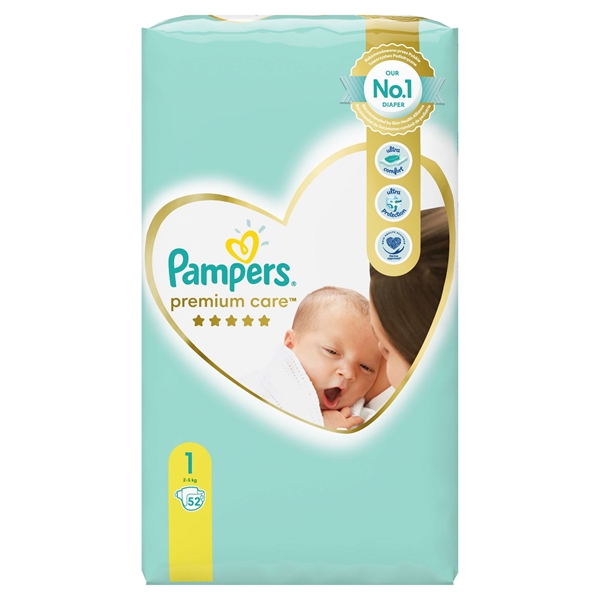 Εικόνα από Pampers Premium Care Newborn (2-5kg) Συσκ.52 Τεμαχίων
