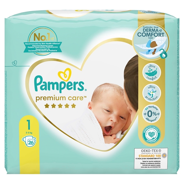 Εικόνα από Pampers Premium Care Newborn (2-5kg) 26 Tεμαχίων cp