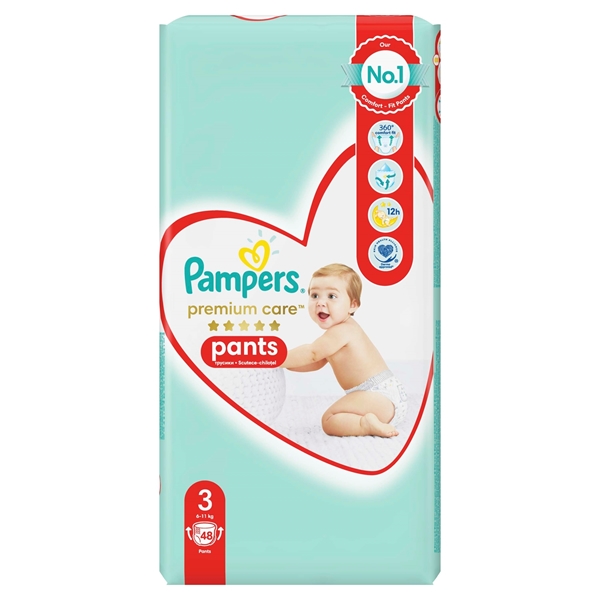 Εικόνα από Pampers Premium Pants No3 (6-11kg) 48 Tεμαχίων Jumbo
