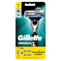 Εικόνα της Gillette Mηχανή Mach3 (Mηχανή +2 Aντ/κα)