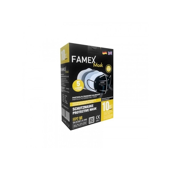 Εικόνα από Famex Μάσκα Προστασίας FFP2 Nr Μαύρο Xρώμα 10Tμχ