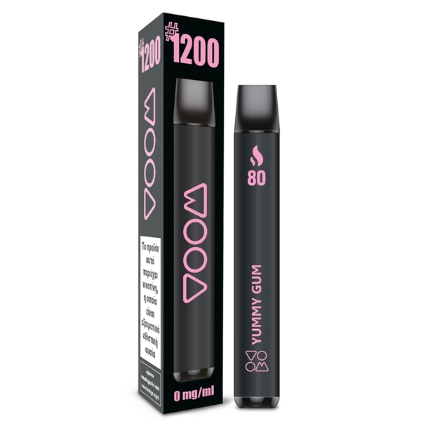 Εικόνα από Voom Disposable Vape 80 Yummy Gum Ηλεκτρονικό Τσιγάρο μίας Χρήσης 4ml Χωρίς Νικοτίνη 1200 Puffs