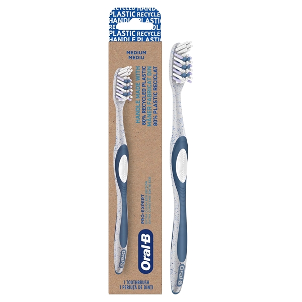 Εικόνα από Oral-B Pro Expert 80% Recycled Plastic Handle Medium Λευκό/Μπλε 1τμχ