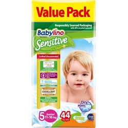 Εικόνα της Babylino Πάνες με Αυτοκόλλητο Sensitive With Chamomile No5 για 11-16kg 44τμχ