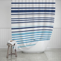 Εικόνα της Estia Κουρτίνα Μπάνιου 180x200 Stripes Μπλε Polyester