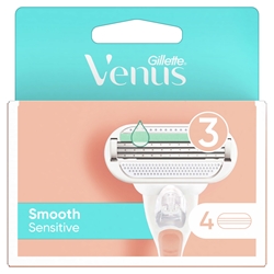 Εικόνα της Gillette Woman Ανταλλακτικά Ξυραφάκια Venus Smooth Sensitive Pink Blister 4 Tεμαχίων