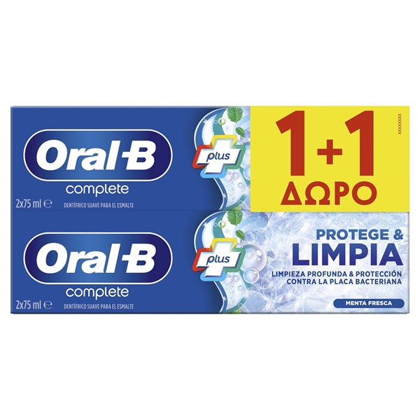 Εικόνα από Oral-B Oδοντόκρεμα Complete Protect & Clean 75ml 1+1 Δώρο