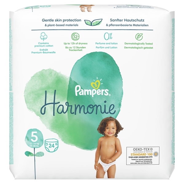 Εικόνα από Pampers Πάνες με Αυτοκόλλητο Harmonie No. 5 για 11-16kg 24τμχ