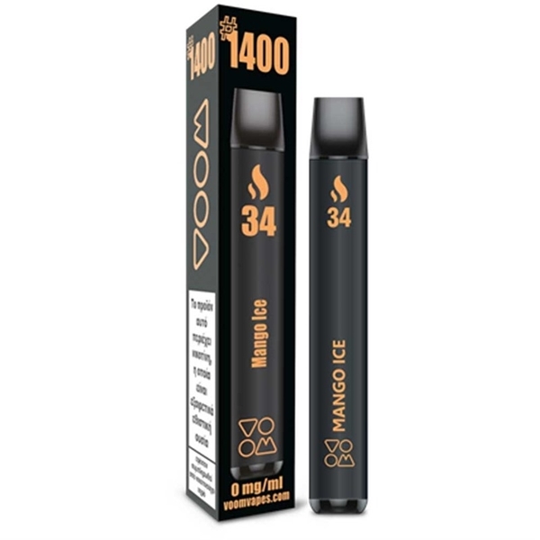 Εικόνα από Voom Disposable Vape 34 Mango Ice Ηλεκτρονικό Τσιγάρο μίας Χρήσης 4ml Χωρίς Νικοτίνη 1400 Puffs