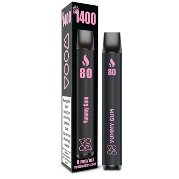 Εικόνα από Voom Disposable Vape 80 Yummy Gum Ηλεκτρονικό Τσιγάρο μίας Χρήσης 4ml Χωρίς Νικοτίνη 1400 Puffs